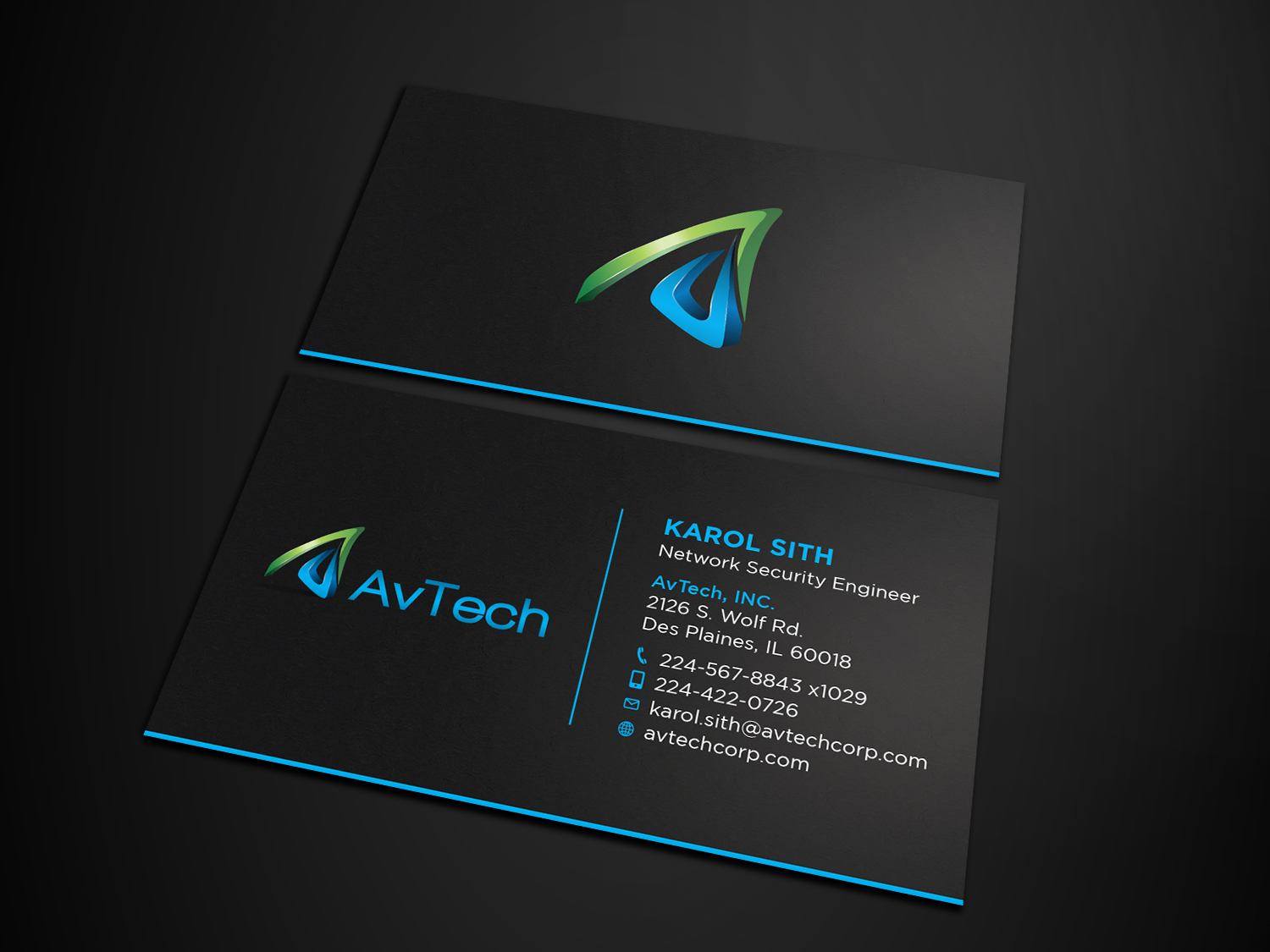 Black Color business card