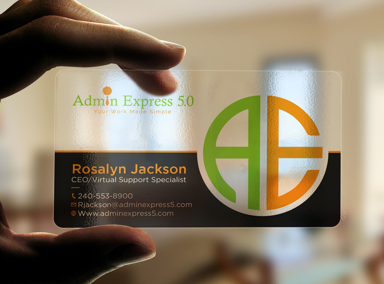 transparent Business card